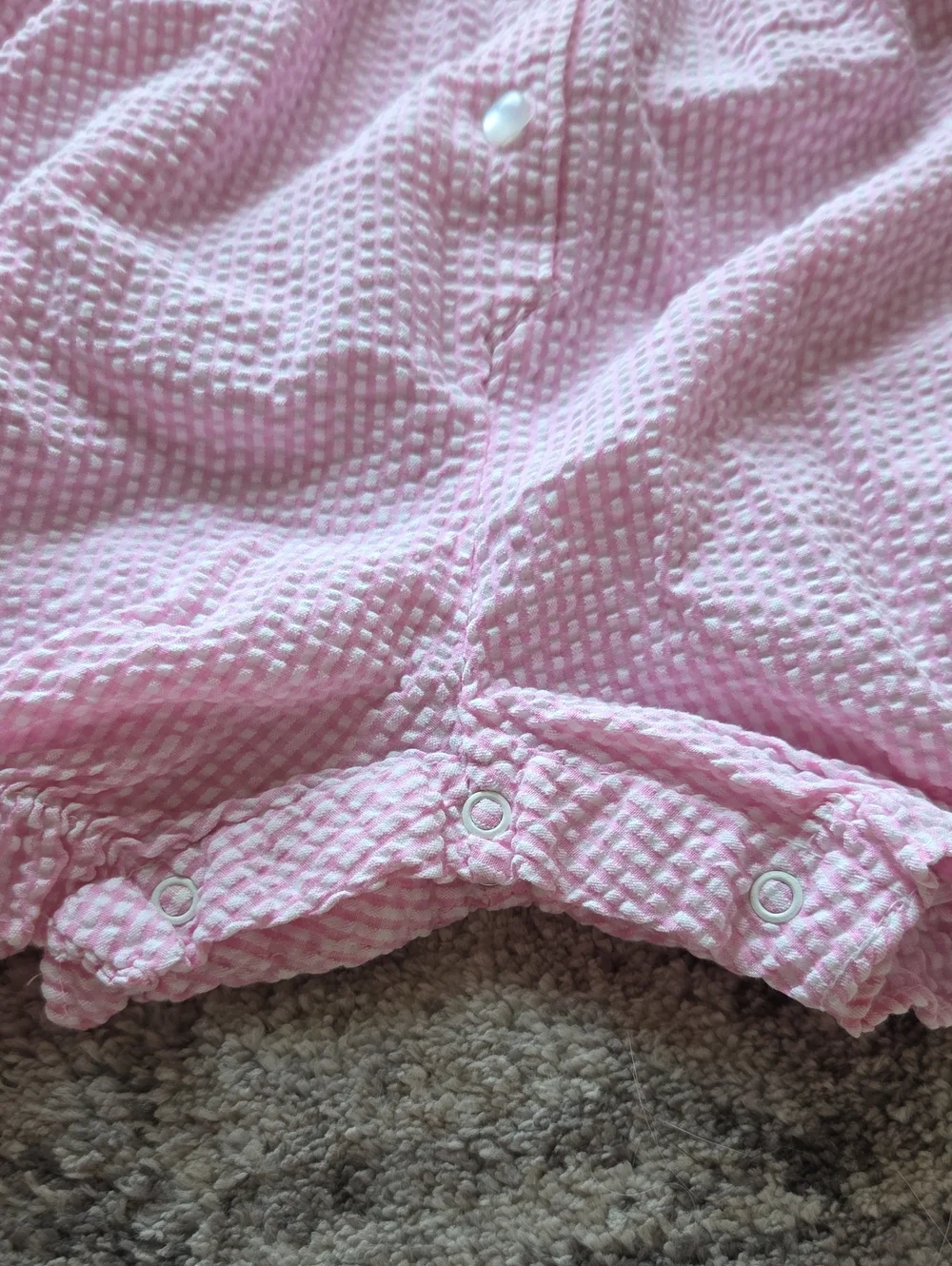 Vintage Carter's Pink Seersucker Bubble Romper Size 18 Mos
